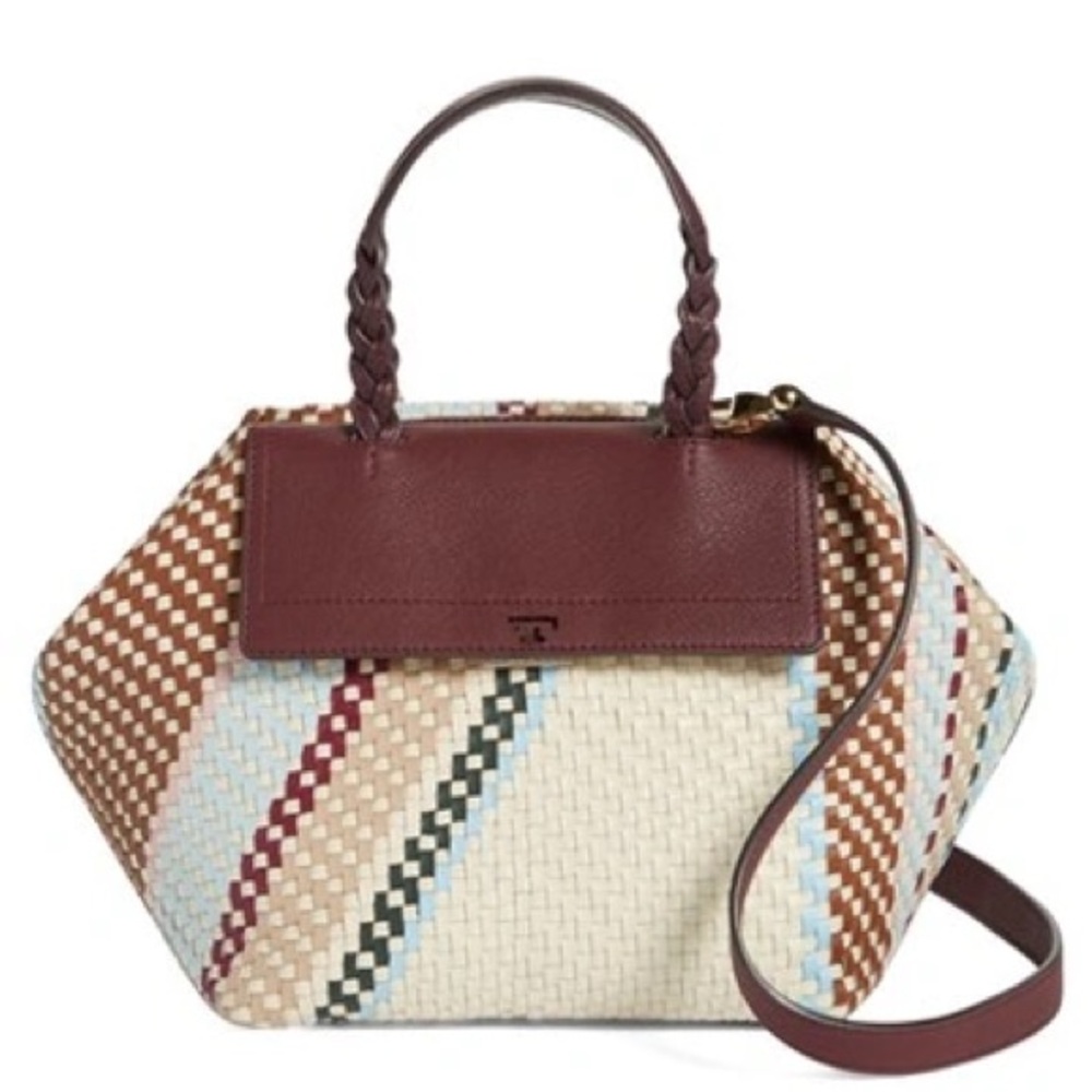 Tory Burch Half Moon Woven Satchel